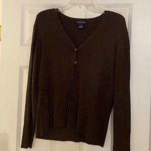 Ann Taylor deep brown cardigan